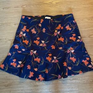Navy Floral LOFT Skirt